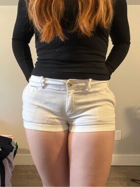 Y2K Abercrombie & Fitch White Denim Low-Rise Shorts